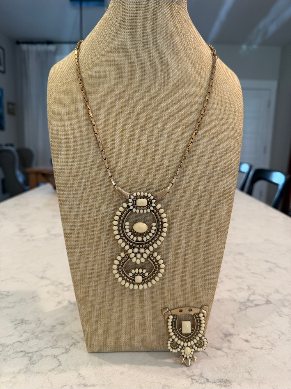 Stella and Dot Ivory Beaded Statement Necklace - 8 necklaces in 1! - Picture 3 of 13